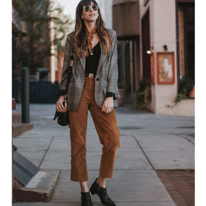 Everlane Pants 8 Brown Tan High Rise Corduroy Wide Leg